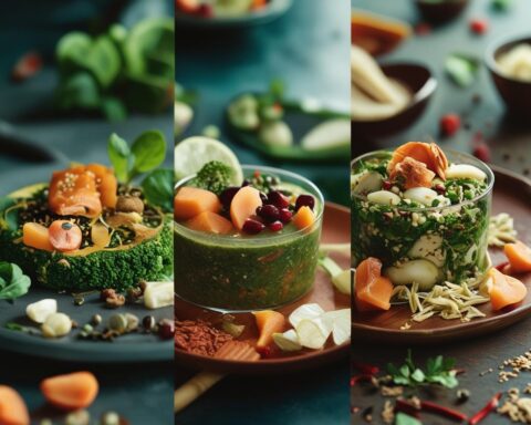 A creamy probiotic smoothie made with kefir, blueberries, and flaxseed served in a glass on a kitchen counter.