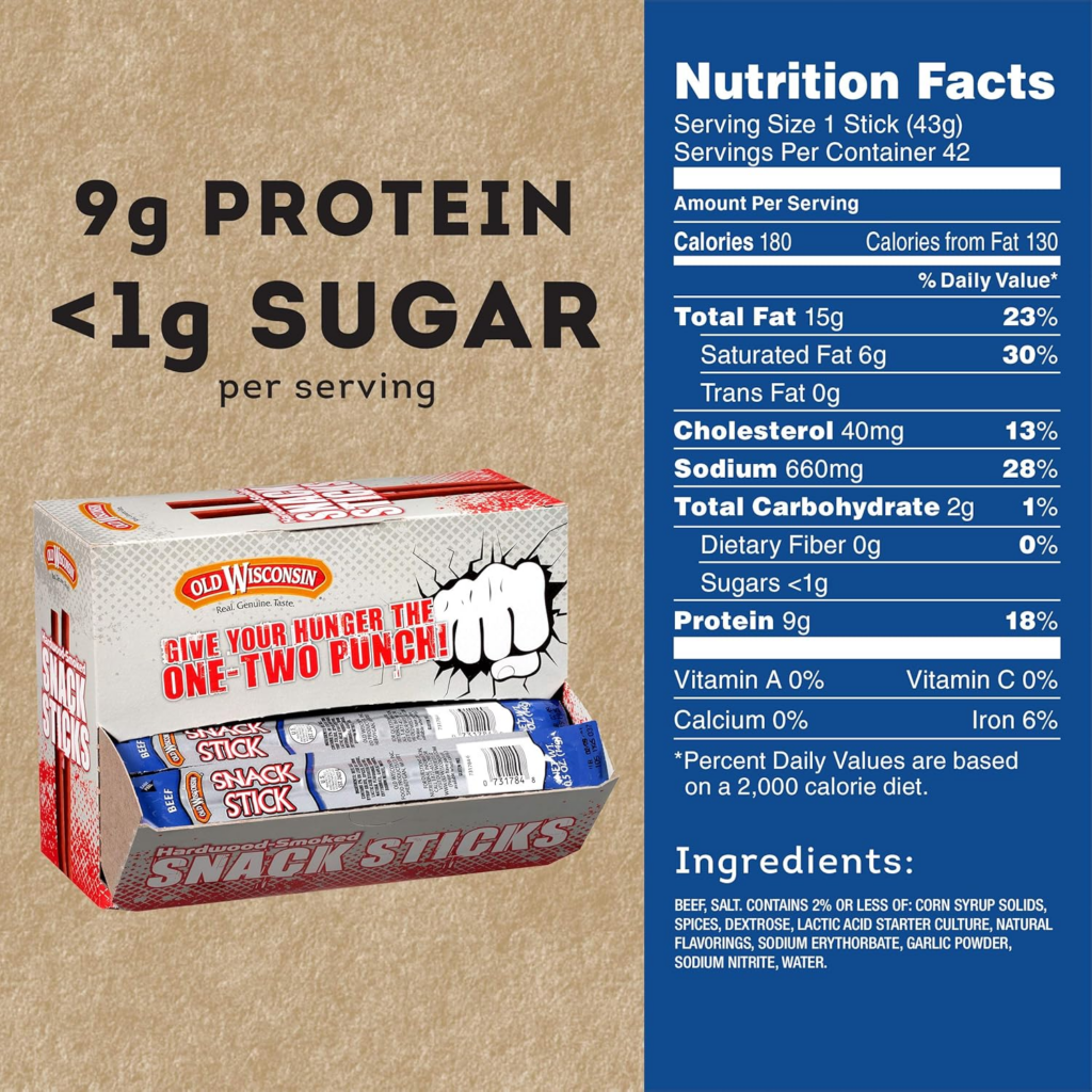 Old Wisconsin Beef Sausage Snack Sticks