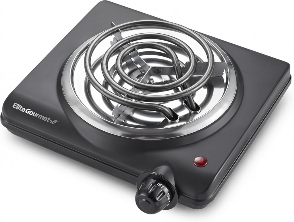 Elite Gourmet ESB100B Single Coiled Burner