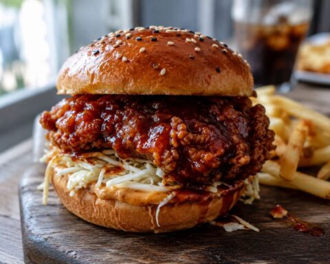 crispy gochujang chicken burger viral recipe