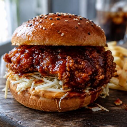 crispy gochujang chicken burger viral recipe