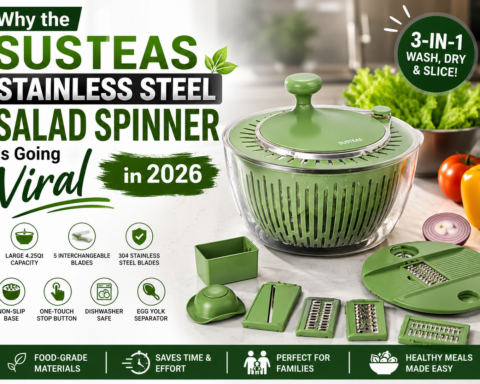 SUSTEAS Stainless Steel Salad Spinner